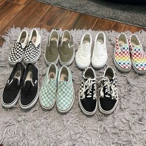Lot of 7 pairs of Vans Womens 7.5/Mens 6